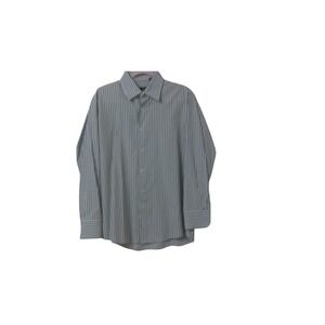 Hugo Boss Enzo Mens Dress Shirt Brown White Striped Long Sleeve 16.5 32/33